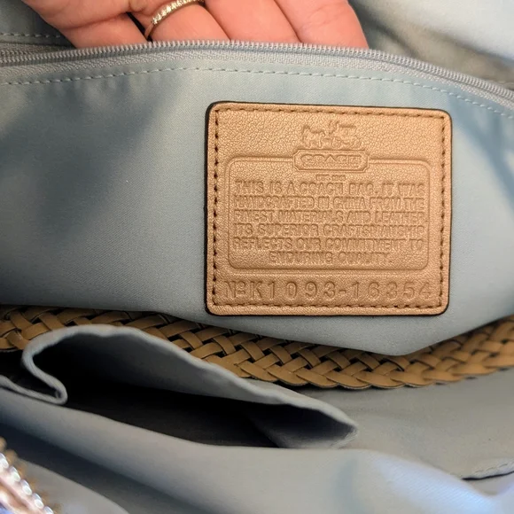 Coach Beige Textured Leather Satchel - Picture 4 of 5